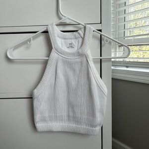 White Ribbed Tank Top